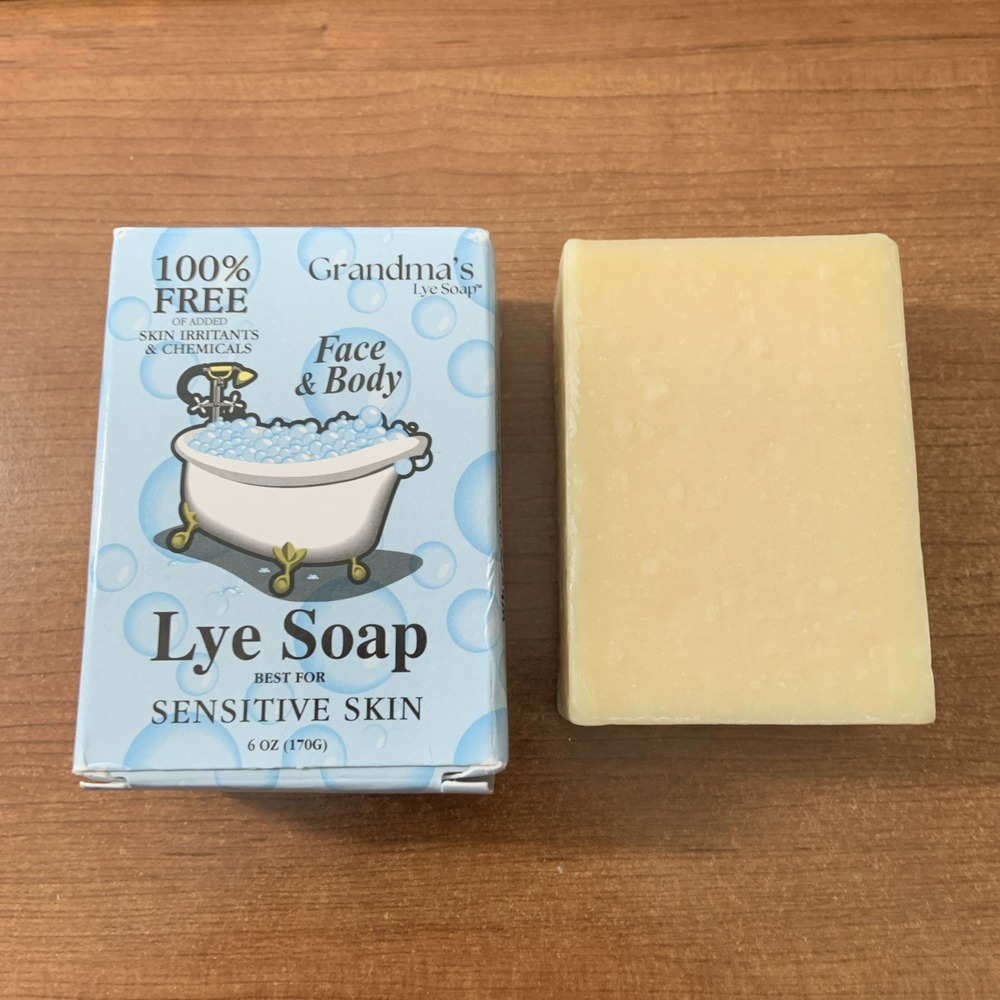 Grandma's Lye Soap Pure & Natural Face Body Sensitive Skin No Fragrance 6 oz